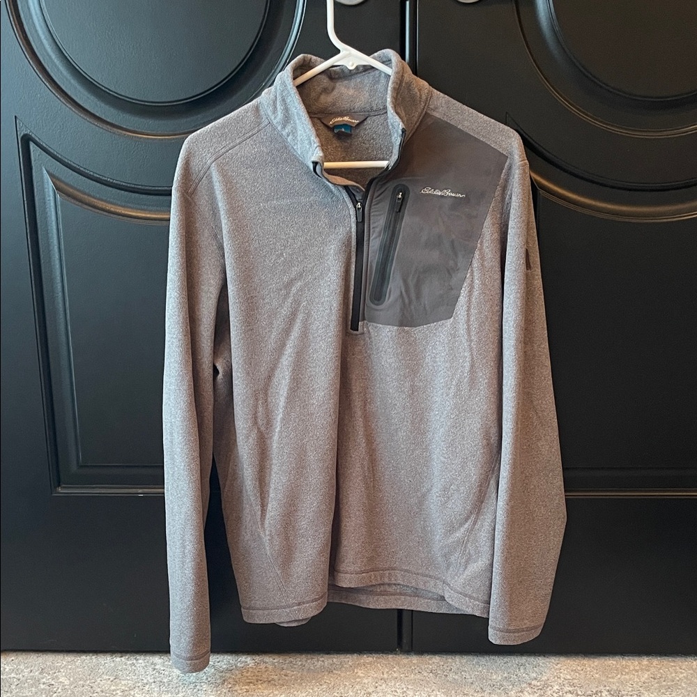 Eddie Bauer Gray Quarter-Zip Jacket
